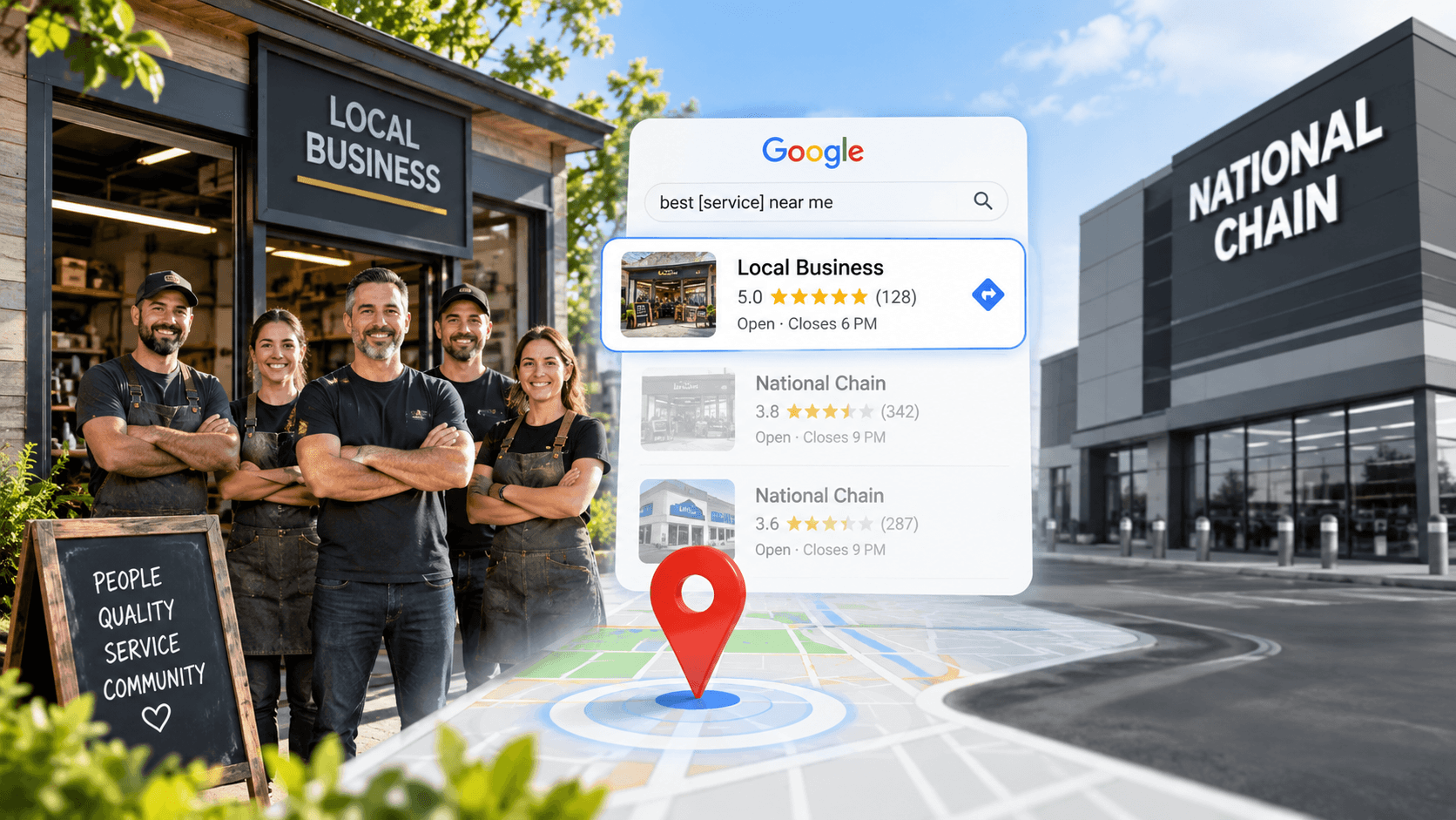 How a Five-Person Shop Competes With a National Chain in Local Search